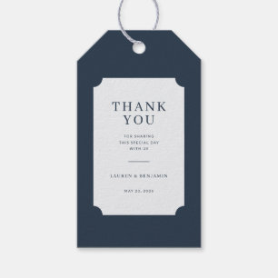 Elegant Navy Thank You Tag