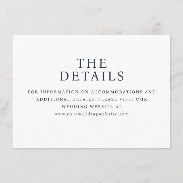 Elegant Navy Typographic Enclosure Card (Front)