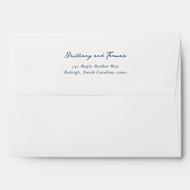 Elegant Navy Typographic Envelope (Back (Top Flap))