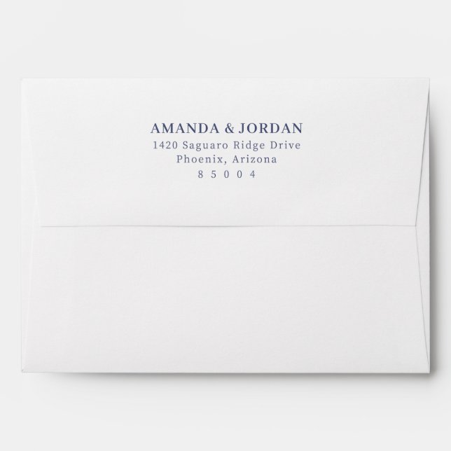 Elegant Navy Typographic Envelope (Back (Top Flap))