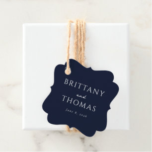 Elegant Navy Typographic Favour Tags