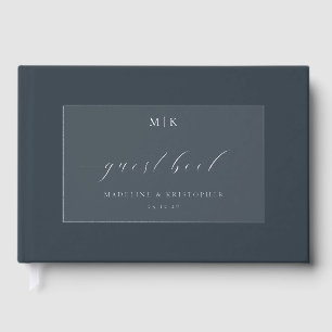 Elegant Navy Typographic Guestbook