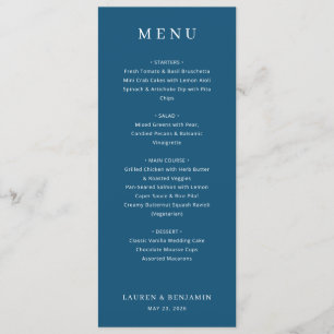 Elegant Navy Typographic Menu