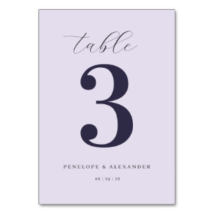 Elegant Navy Typographic Table Number