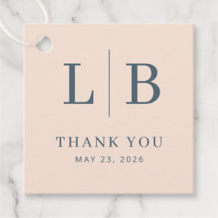 Elegant Navy Typographic Thank You Favour Tags