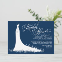 Elegant Navy Wedding Gown Bridal Shower