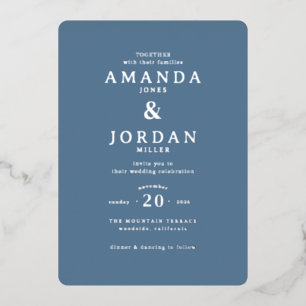 Elegant Navy Wedding Invitation