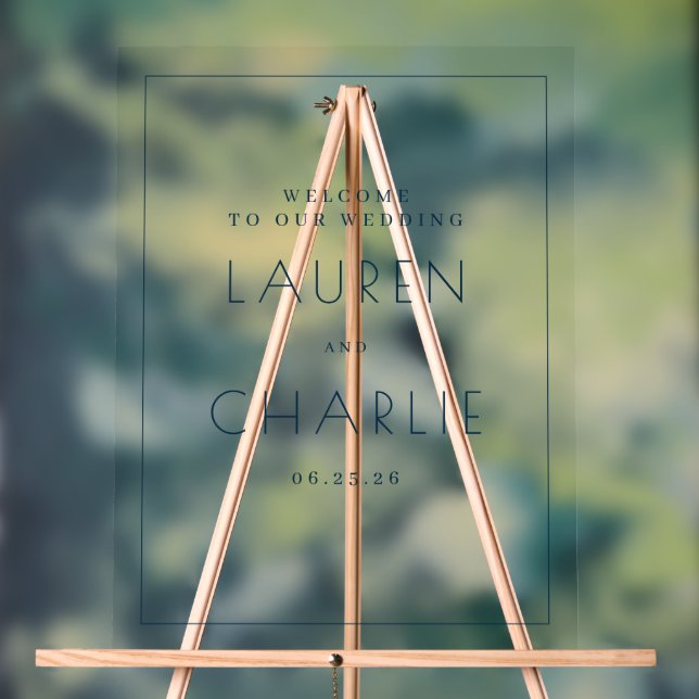 Elegant Navy Wedding Sign (Neutral)