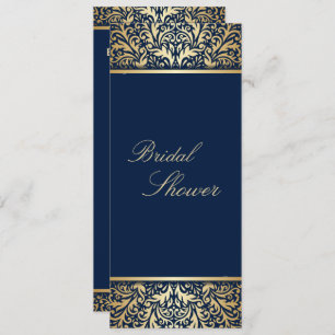 Elegant Navy with Gold Bridal Shower Invitation