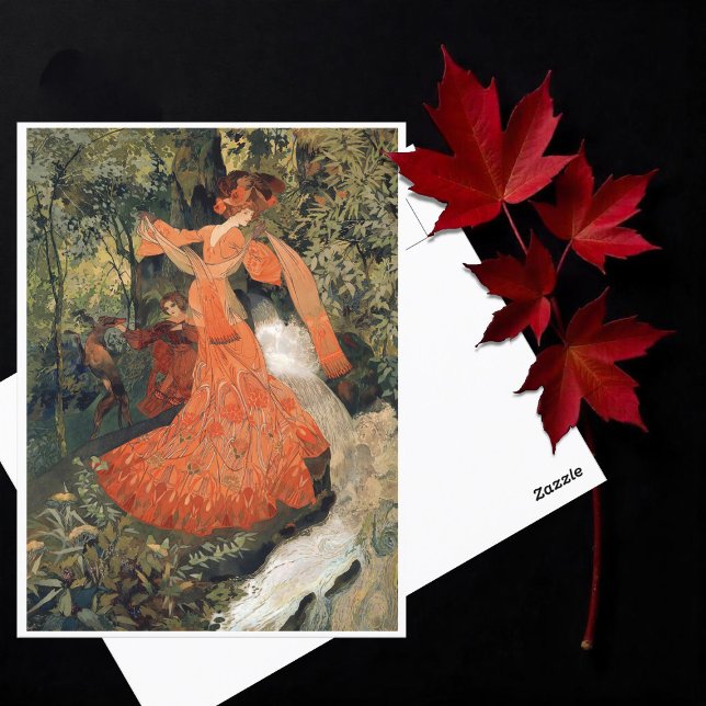 Elegant near a Spring, Vintage Postcard (Creator Uploaded)