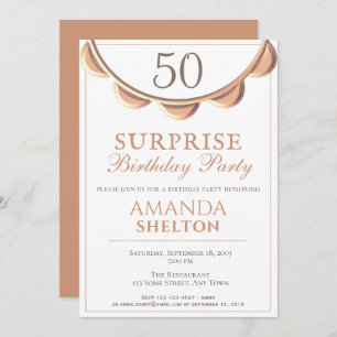 Elegant Necklace 50th Surprise Birthday Party Invitation