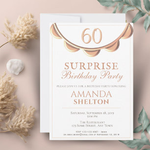 Elegant Necklace 60th Surprise Birthday Party Invitation