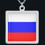 Elegant Necklace with Flag of Russia<br><div class="desc">Elegant Silver Sterling Necklace with Flag of Russia. This product its customisable.</div>