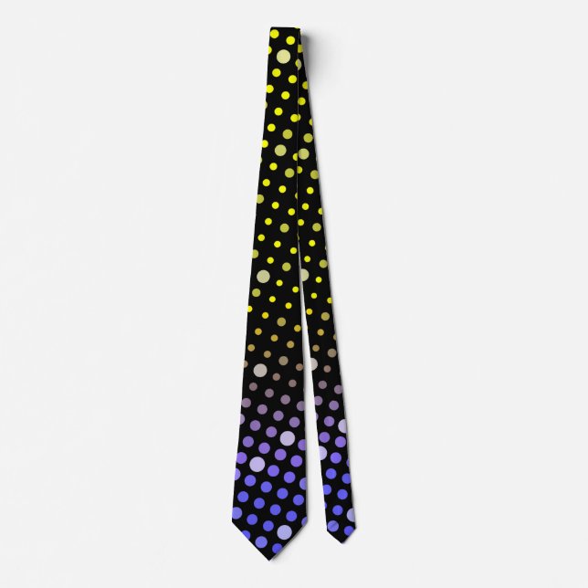Elegant Neon Glowing polka dots glitter pattern Tie (Front)