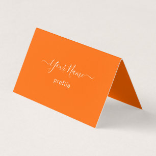 elegant neon orange business card