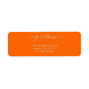 elegant neon orange -personalised