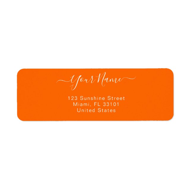 elegant  neon orange -personalised (Front)