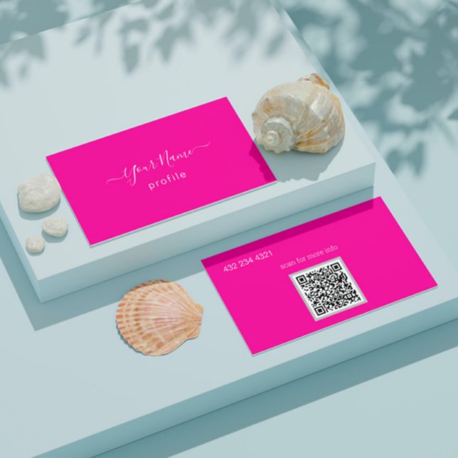 elegant neon pink  business card (Creator Uploaded)