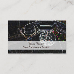 Elegant Neon Pop-Art Retro-telephone Business Card