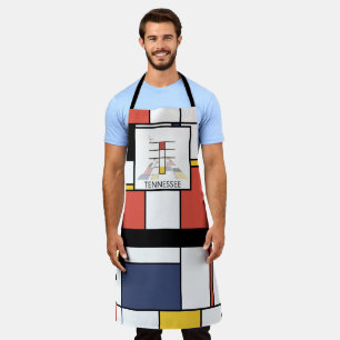 Elegant Neoplasticism Style Monogram. Letter T Apron