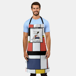 Elegant Neoplasticism Style Monogram. Letter Z Apron