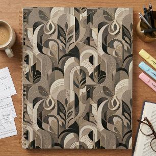 Elegant Neutral Abstract Geometric Notebook Planner