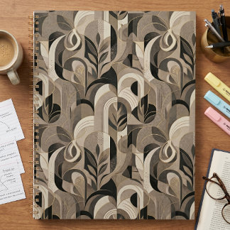 Elegant Neutral Abstract Geometric Notebook Planner