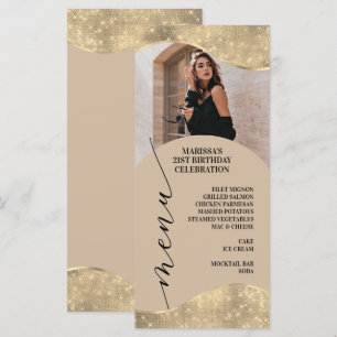 Elegant Neutral and Champagne Gold Menu
