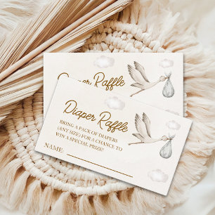 Elegant Neutral Baby Shower with Flying Stork Enclosure Card