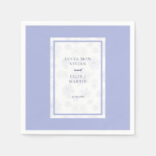 Elegant Neutral Blue Shadow floral Wedding Dinner Napkin