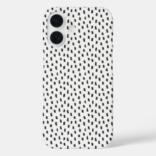 Elegant Neutral Brush Strokes Modern Black & White iPhone 16 Case