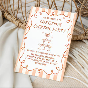 Elegant Neutral Christmas Cocktail Party Invitation