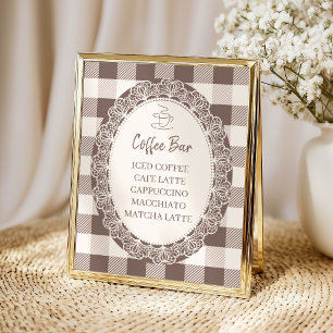 Elegant Neutral Coffee Station Baby Shower Poster