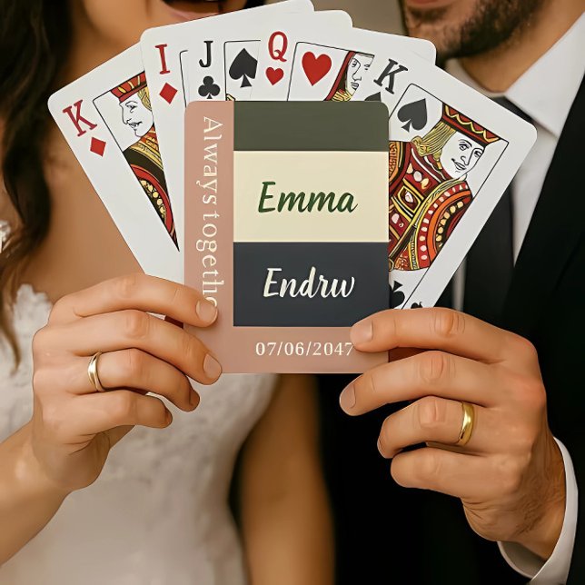 Elegant Neutral Color Wedding /Personalized Couple Playing Cards (Creator Uploaded)