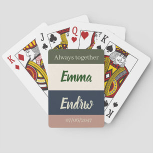 Elegant Neutral Colour Wedding /Personalised Coupl Playing Cards
