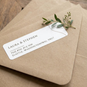 Elegant Neutral Couple Wedding Return Address