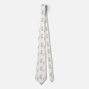 Elegant Neutral Dried Floral  Tie