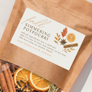 Elegant Neutral Fall Simmering Potpourri Gift Rectangular Sticker