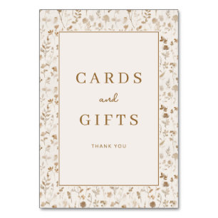 Elegant Neutral Floral Border Table Number