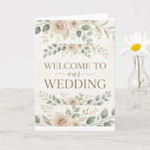 Elegant Neutral Floral Watercolor Wedding Welcom