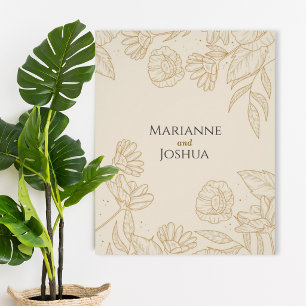 Elegant Neutral Floral Wedding Poster