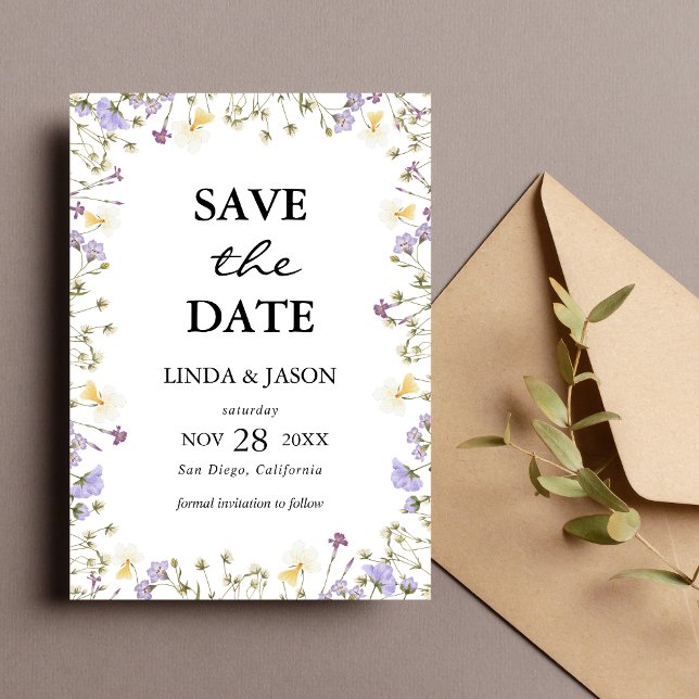 Elegant Neutral Floral Wedding Save The Date Invitation (Creator Uploaded)