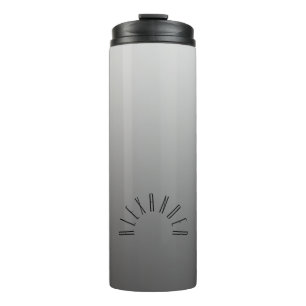 Elegant Neutral Gradient Silver with Custom Name Thermal Tumbler