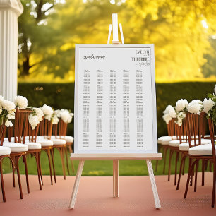 Elegant Neutral Line Art Flower Seating Chart