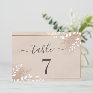 Elegant Neutral Magnolia Wedding Table Number