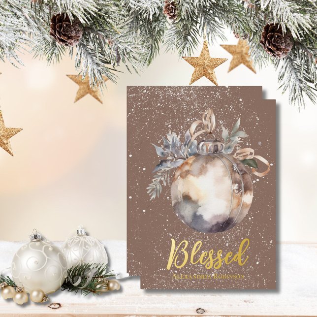 Elegant Neutral Ornament Gold Blessed Script (Creator Uploaded)