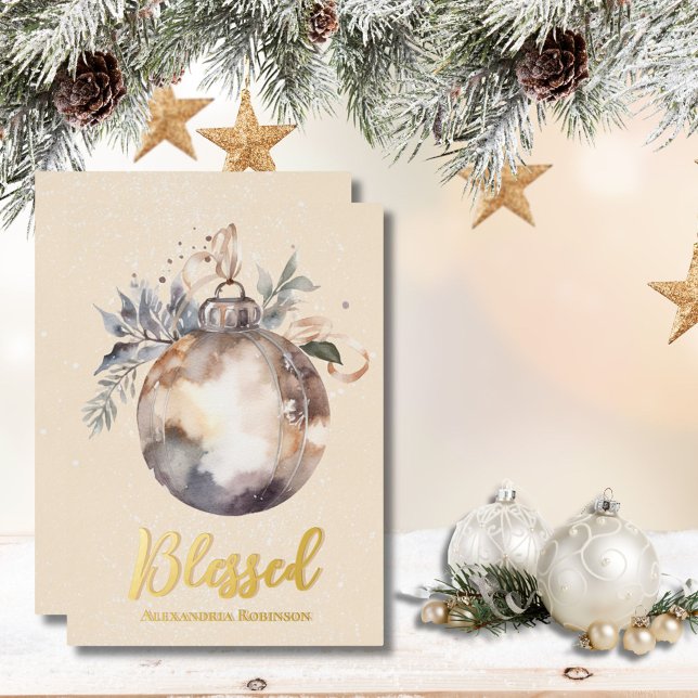 Elegant Neutral Ornament Gold Blessed Script (Creator Uploaded)