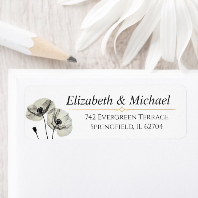 Elegant Neutral Poppies Wedding Minimalist (Insitu)