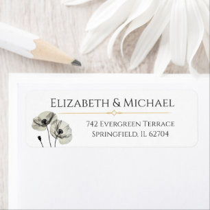 Elegant Neutral Poppies Wedding Minimalist