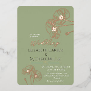 Elegant Neutral Poppies Wedding Minimalist Suite